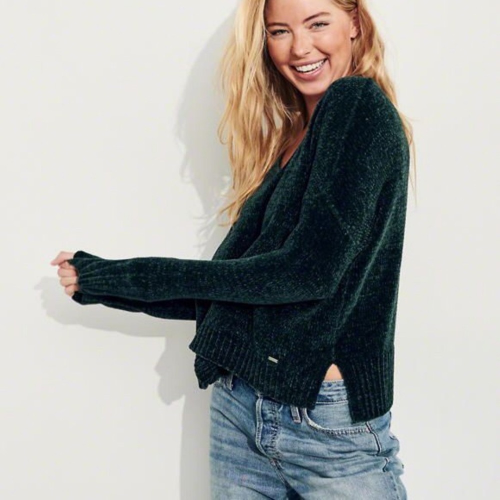 Forest Green Suede Sweater